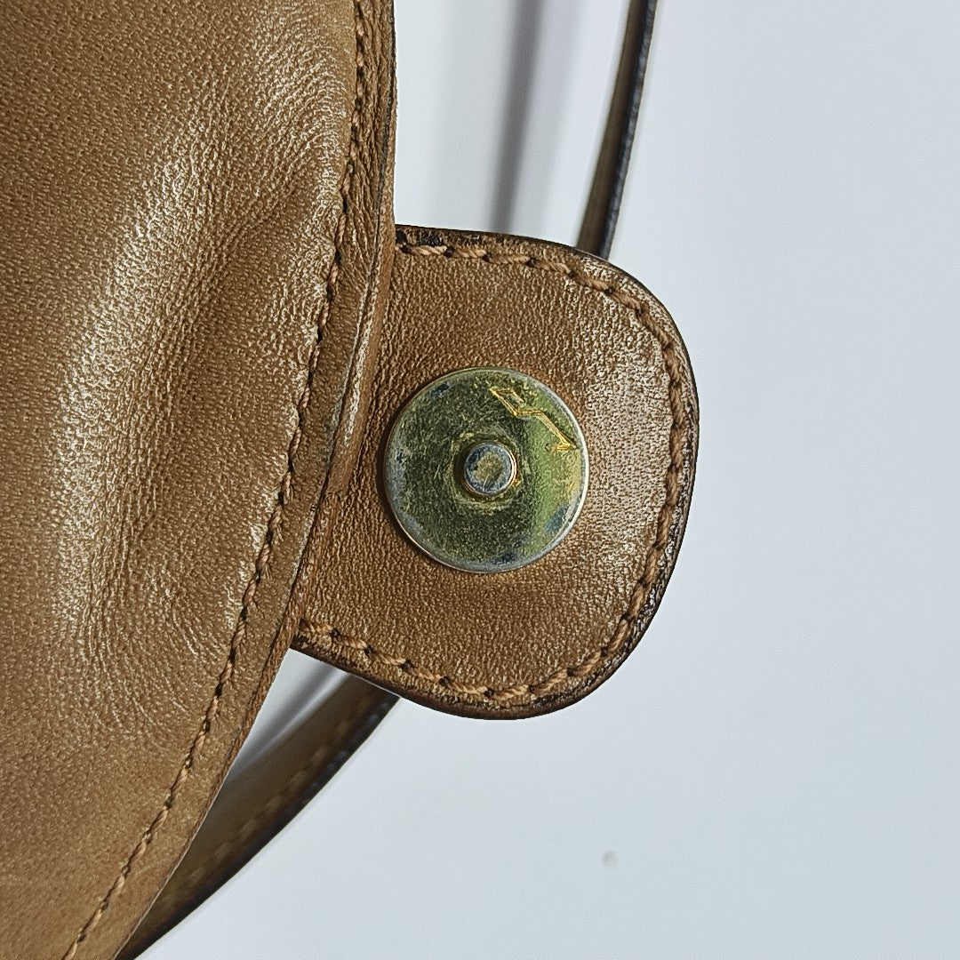 Coated Canvas Shoulder Bag Beige