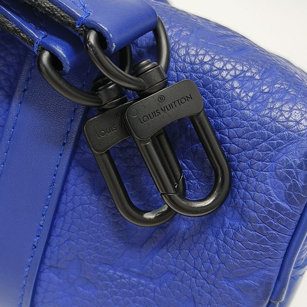 KEEPALL Monogram Calfskin Blue