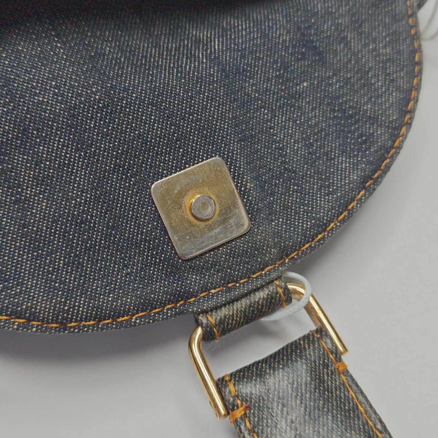 Denim Top Handle Bag Blue