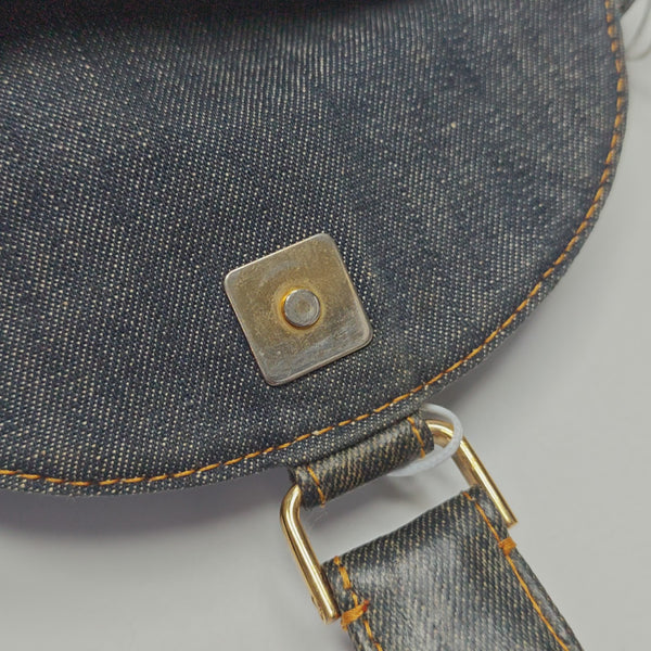 Denim Top Handle Bag Blue
