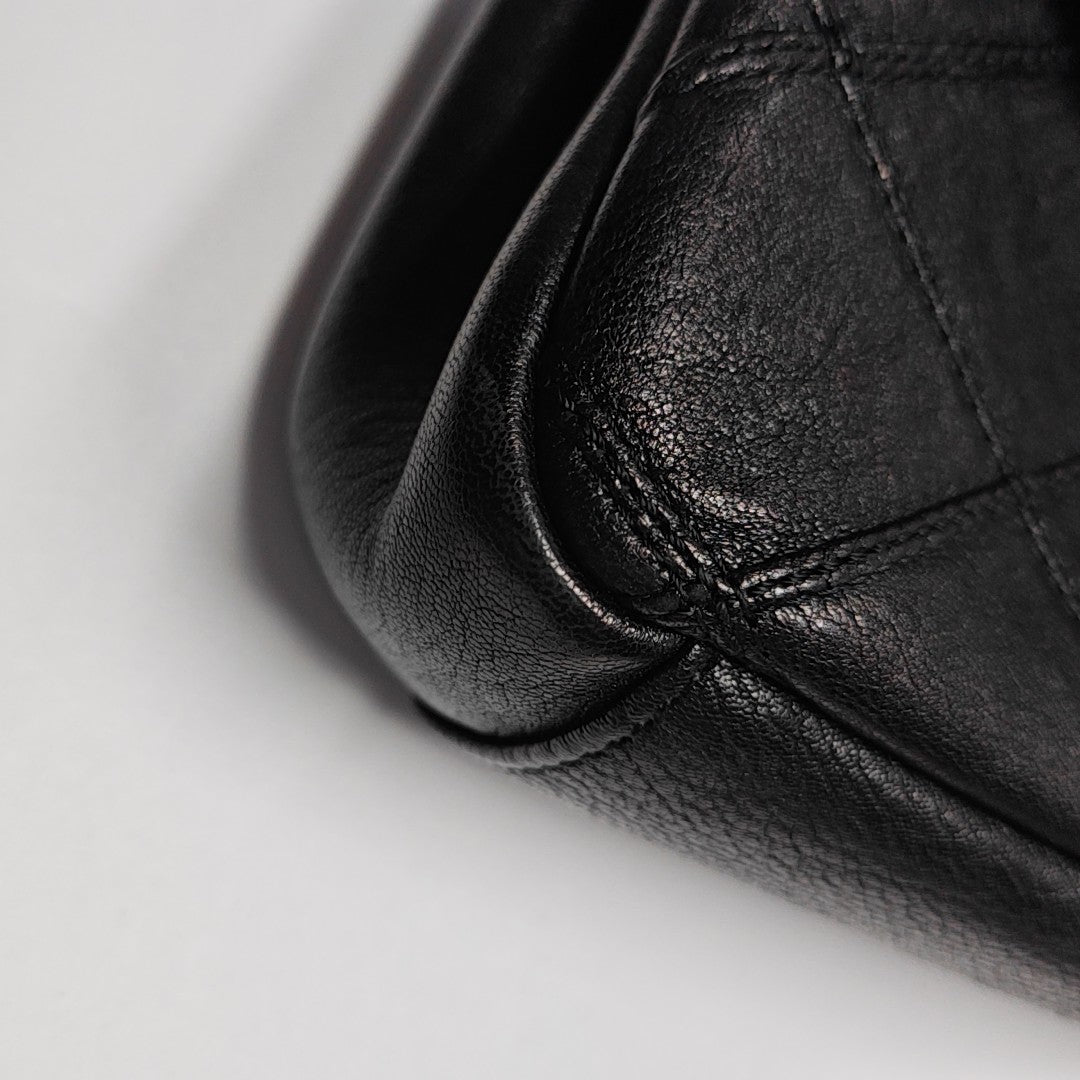 COLLEGE Medium Quilted Lambskin Black