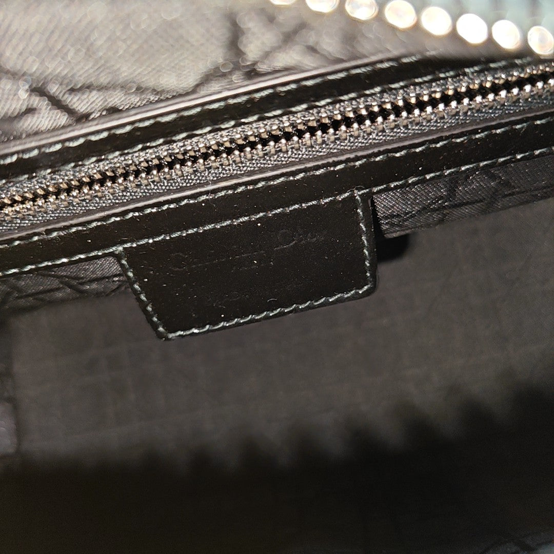 Lady Dior Medium Cannage Patent Leather Black