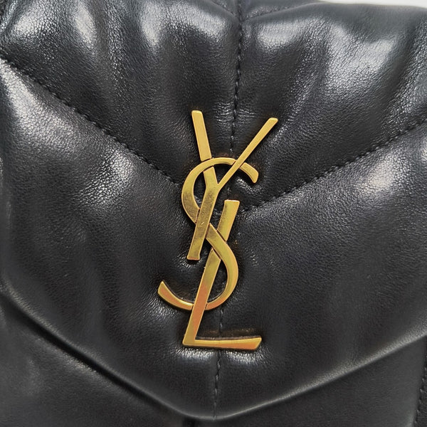 PUFFER Mini Chevron Lambskin Black