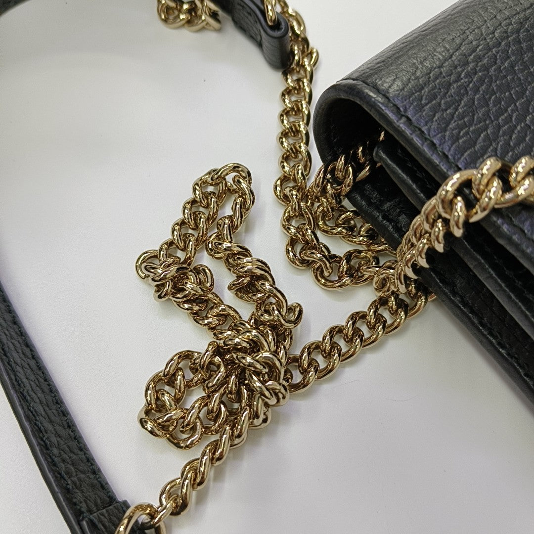 Interlocking G Small Calfskin Black