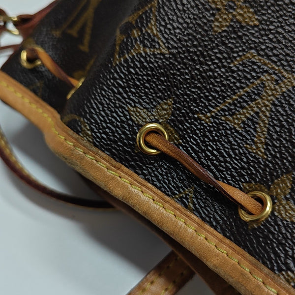 NÉONOÉ Nano Monogram Coated Canvas Brown