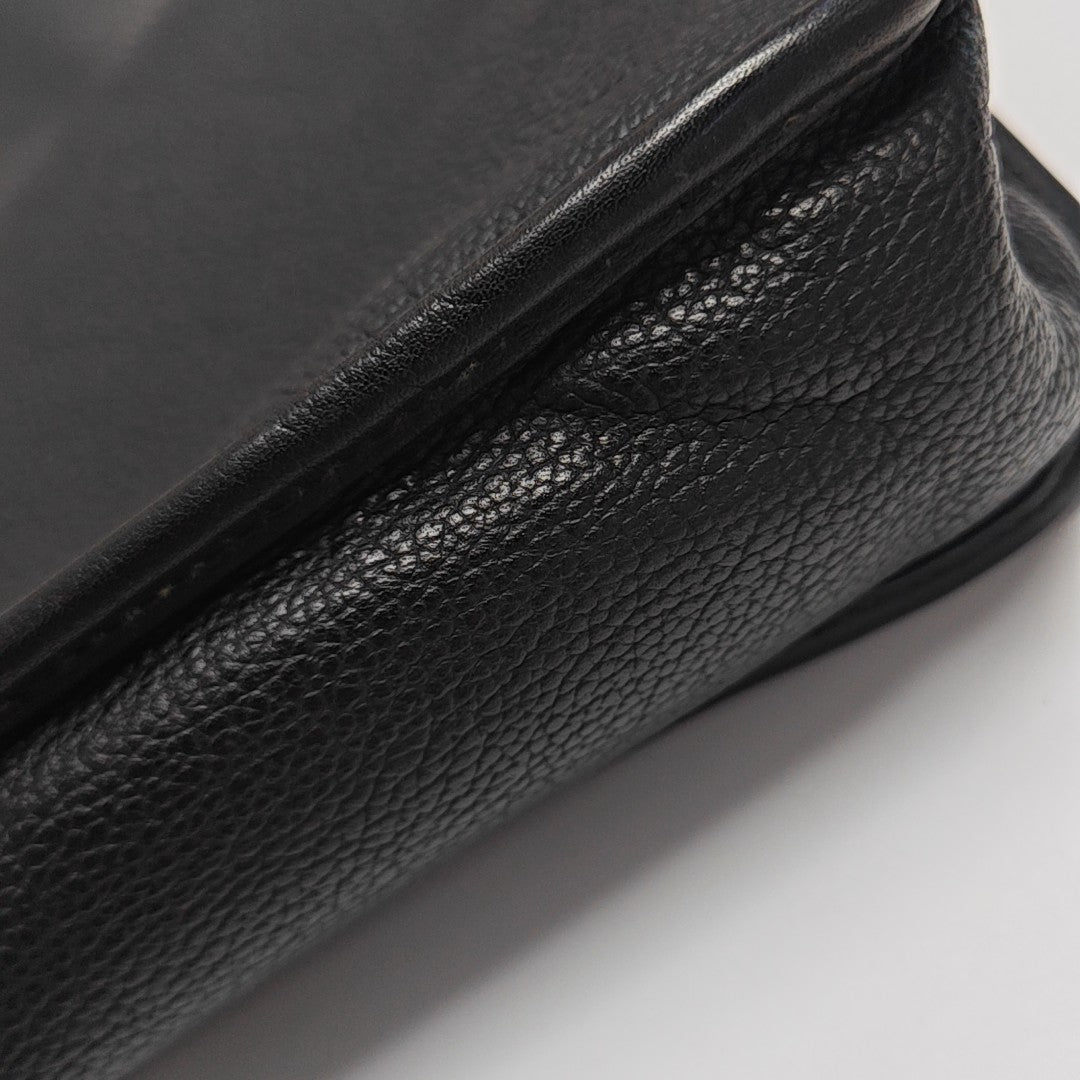 Calfskin Top Handle Bag Black