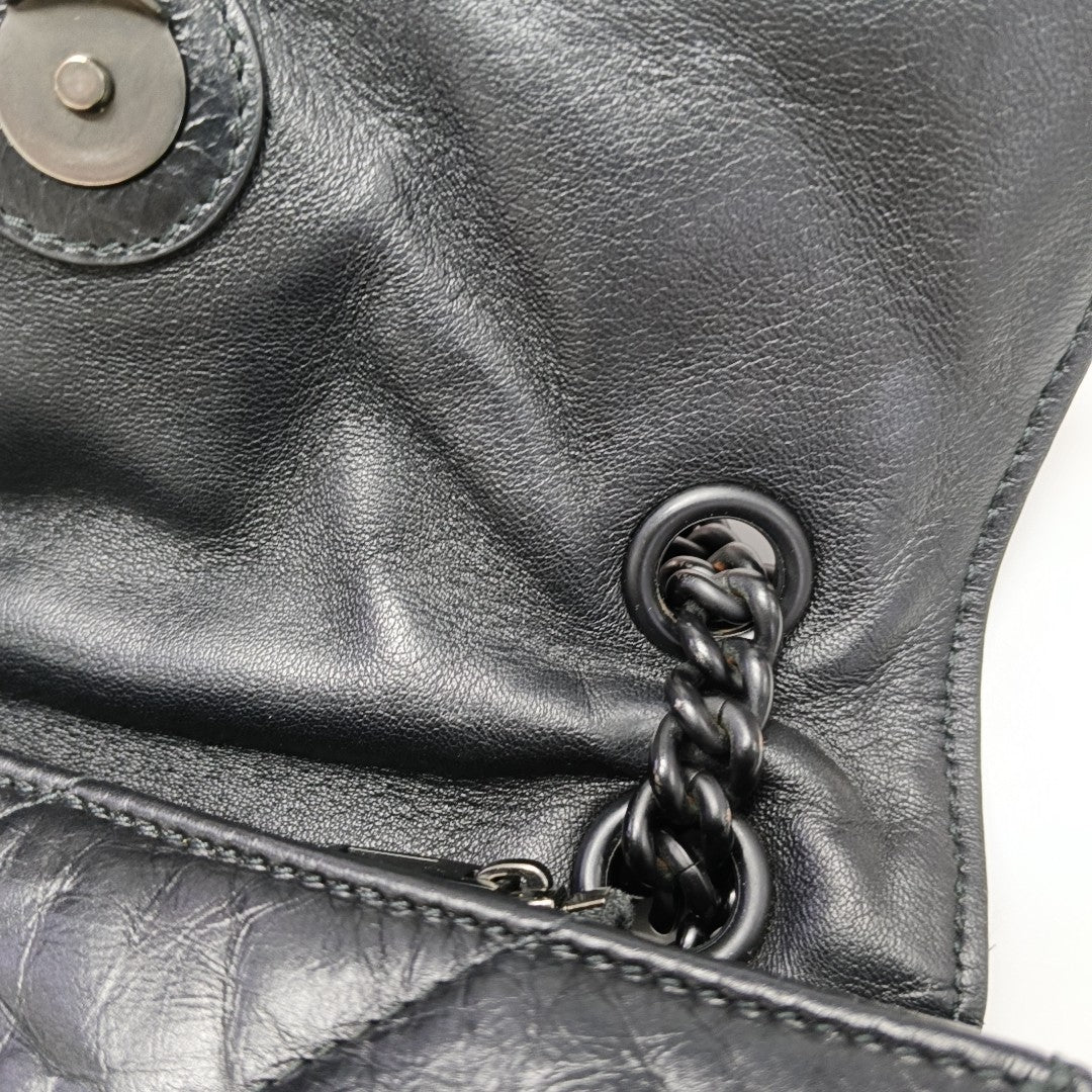Crush Small Quilted Calfskin Black