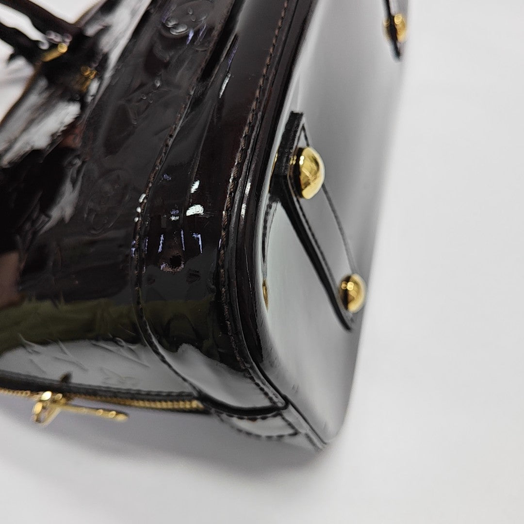ALMA PM Monogram Patent Leather Brown