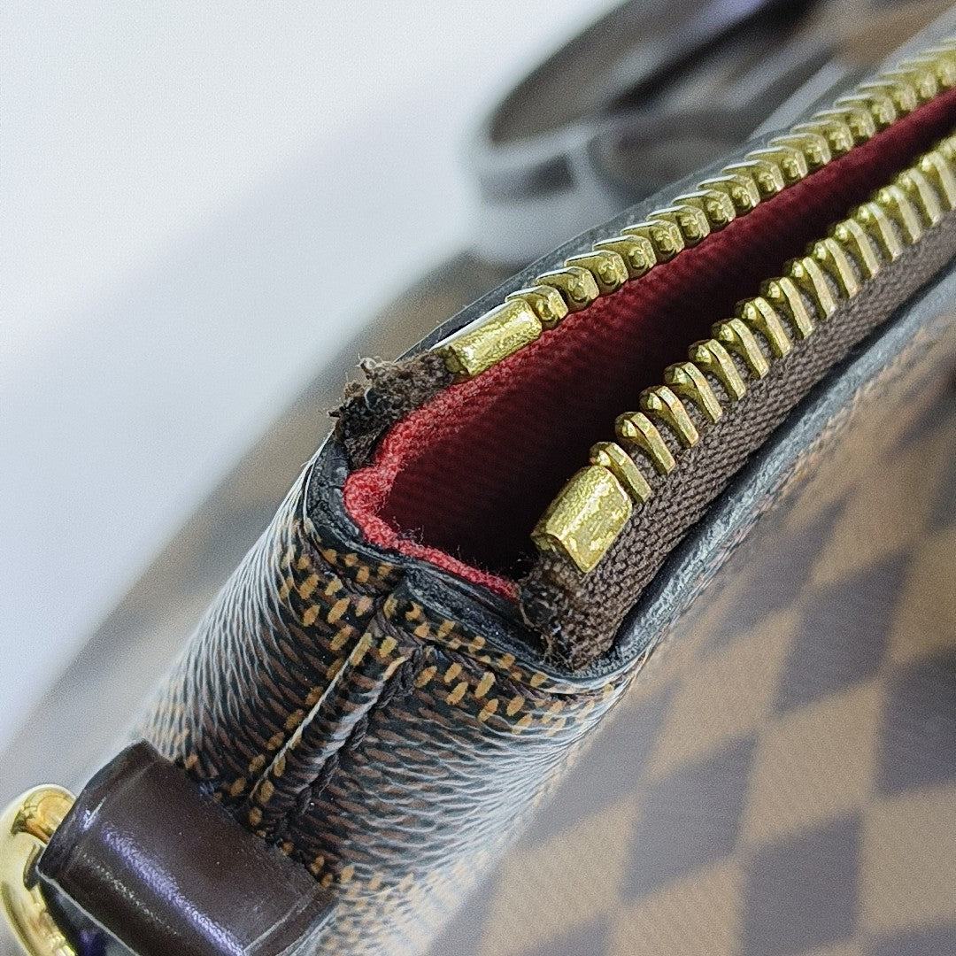 SIENA Damier Ebene Coated Canvas Brown