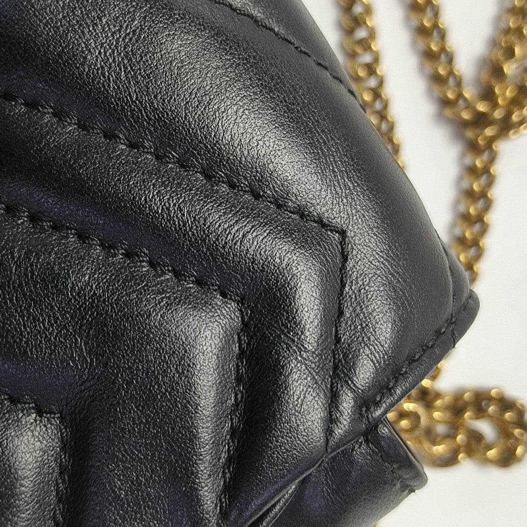 GG Marmont Mini Quilted Calfskin Black