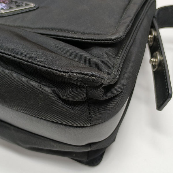 Nylon Shoulder Bag Small Black