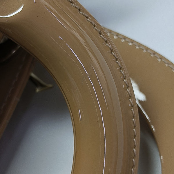 Lady Dior Mini Cannage Patent Leather Beige