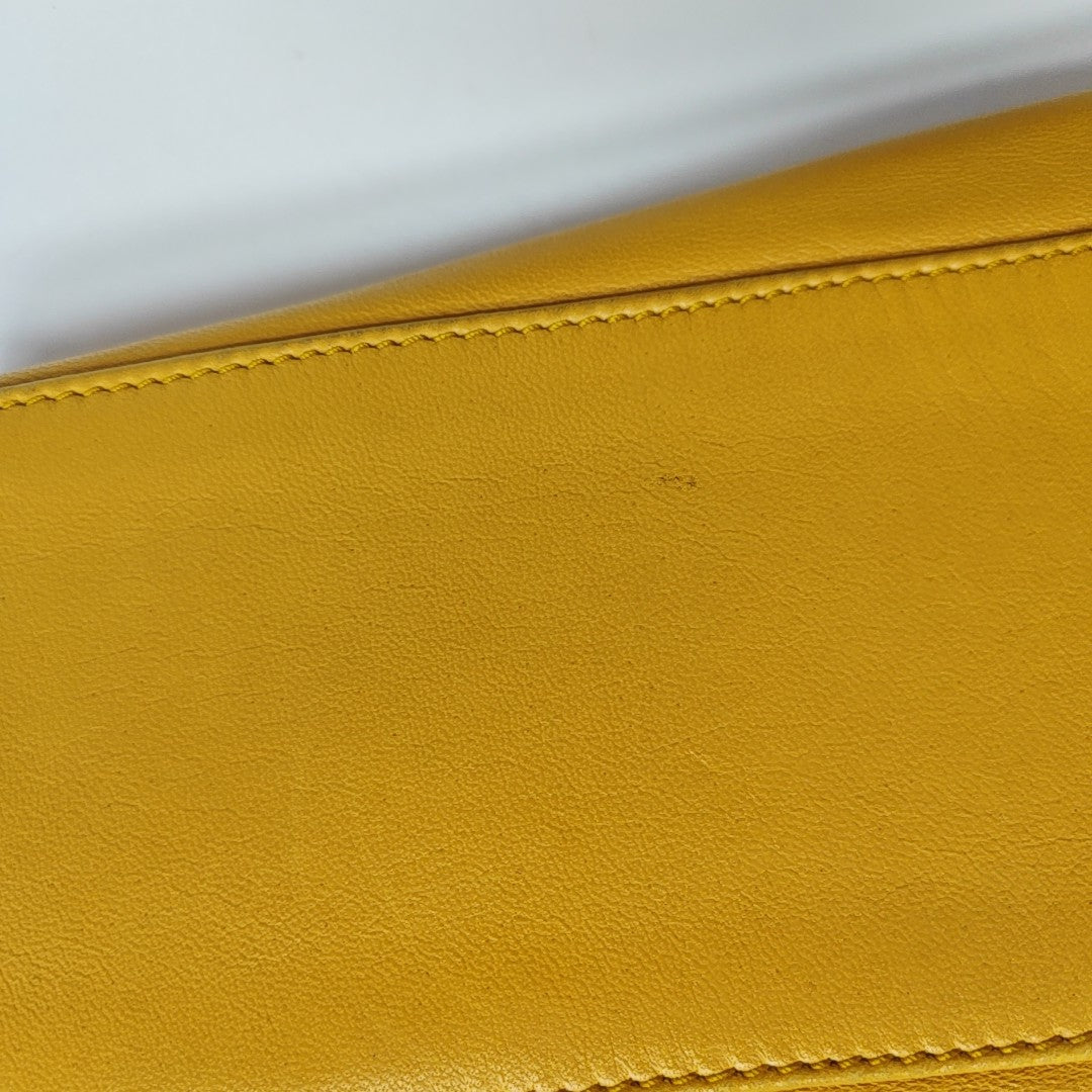 Calfskin Top Handle Bag Yellow