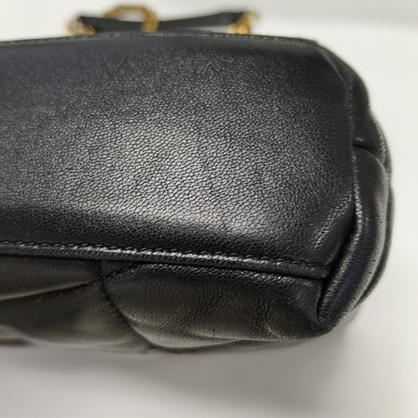 PUFFER Mini Chevron Lambskin Black