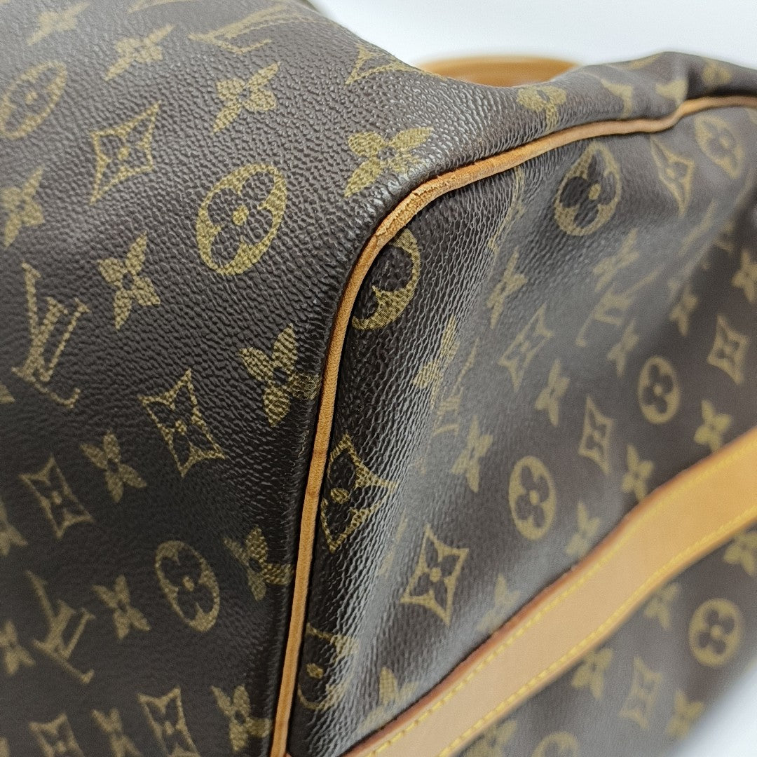 KEEPALL 60 Monogram Coated Canvas Brown