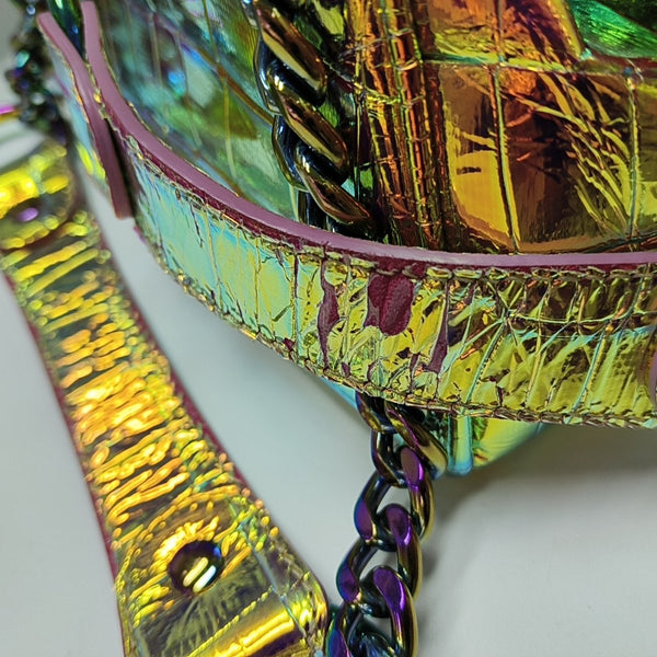 Leather Shoulder Bag Metallic
