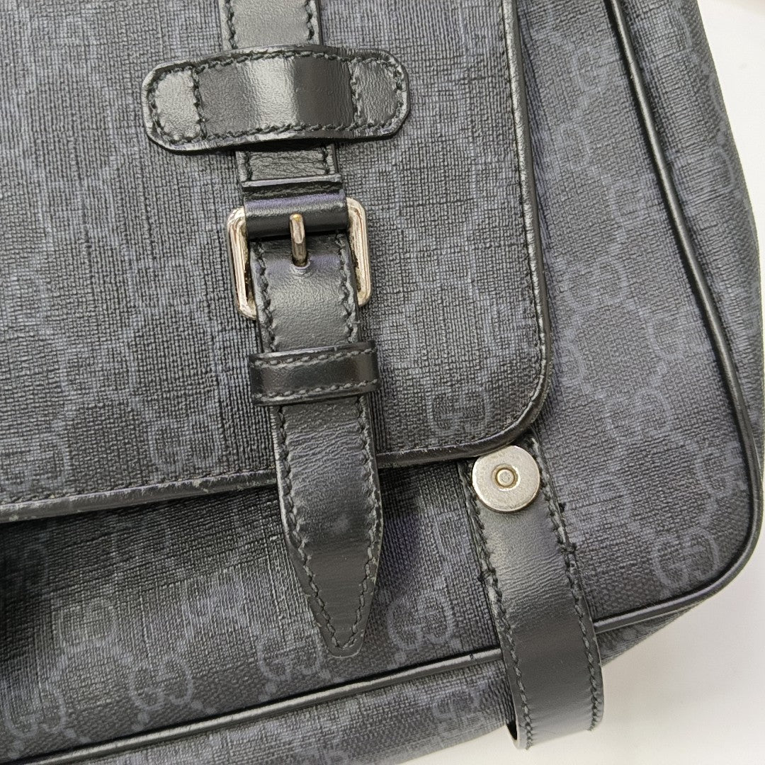 Monogram Coated Canvas Shoulder Bag Black