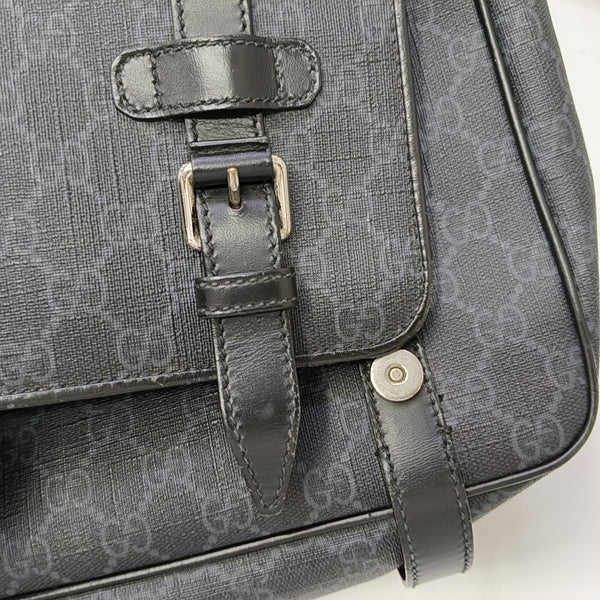 Monogram Coated Canvas Shoulder Bag Black