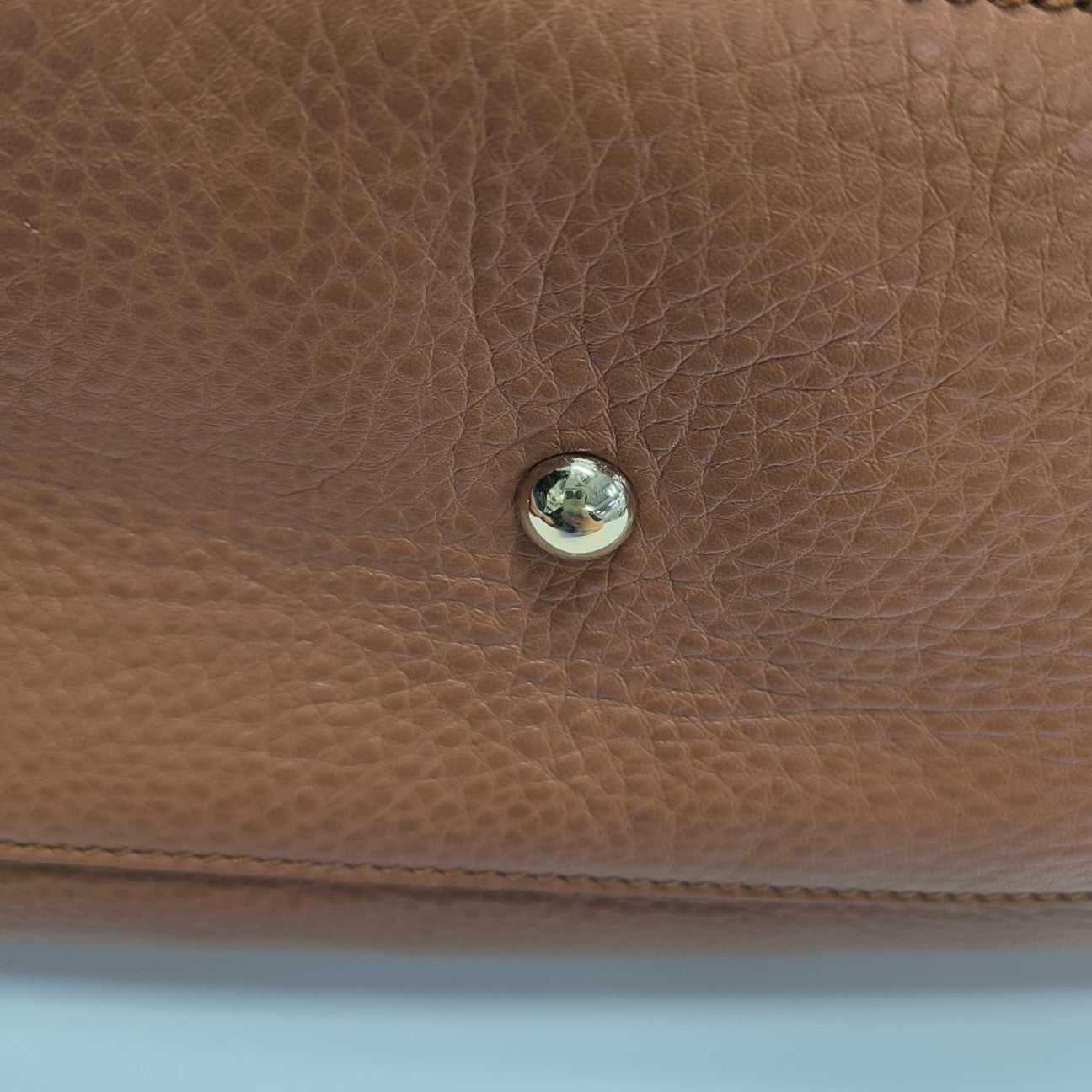 Calfskin Top Handle Bag Brown