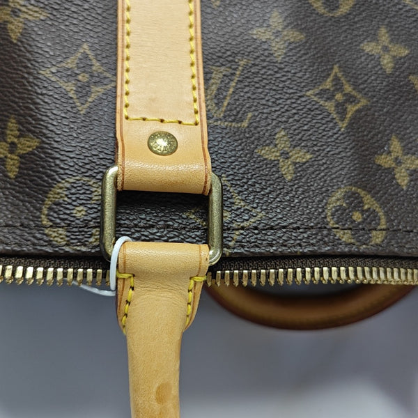 KEEPALL 45 Monogram Coated Canvas Brown