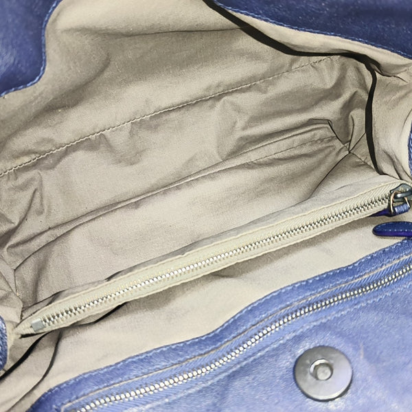 Lambskin Top Handle Bag Blue