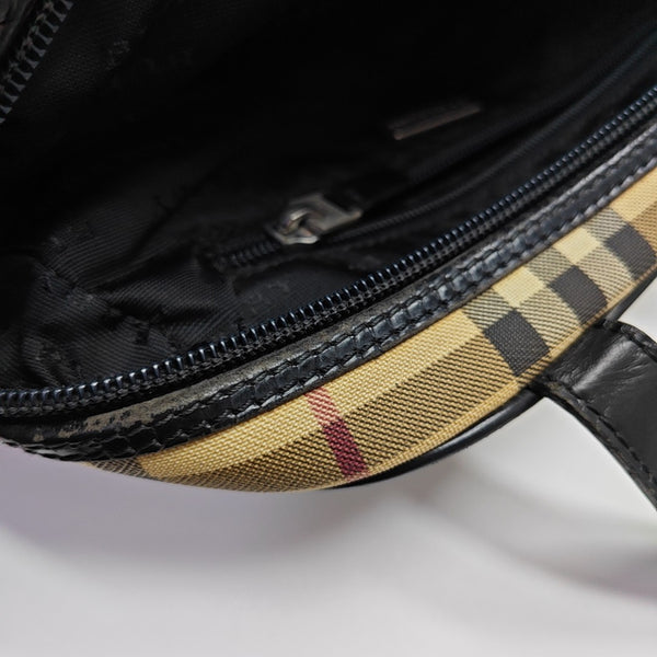 Coated Canvas Top Handle Bag Beige
