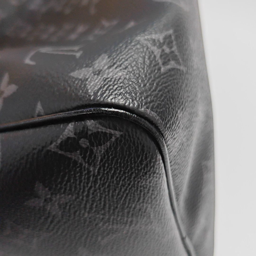Monogram Coated Canvas Shoulder Bag Black