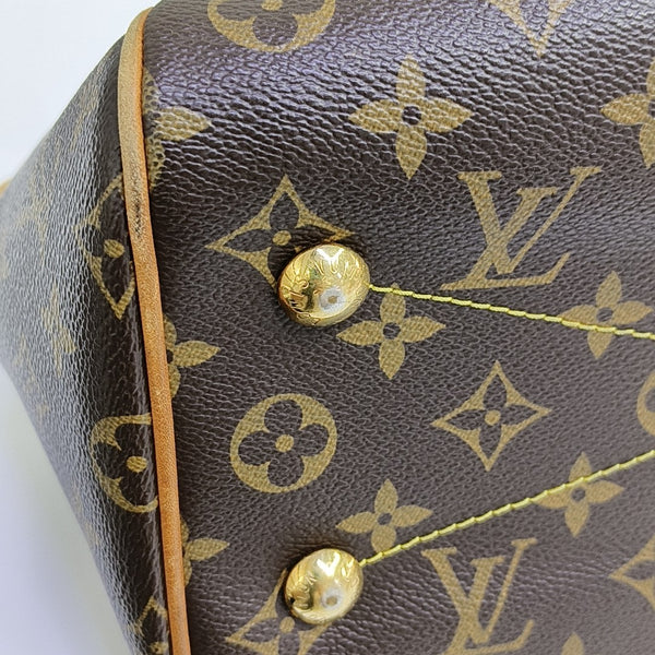 Monogram Coated Canvas Top Handle Bag Brown