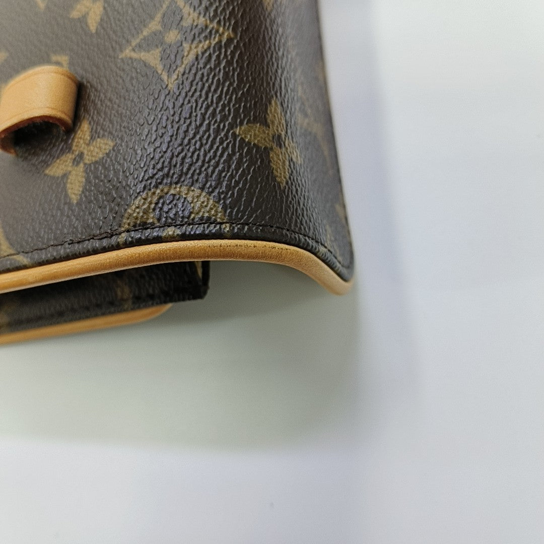 FLORENTINE Monogram Coated Canvas Brown
