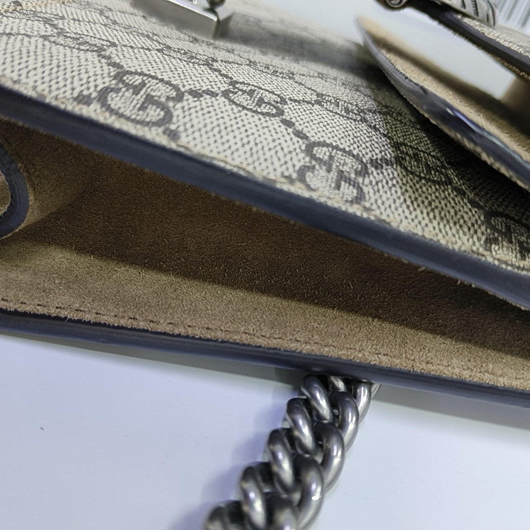 Dionysus Mini Monogram Coated Canvas Beige