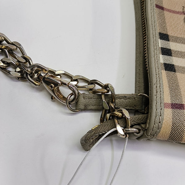 Coated Canvas Clutch Beige