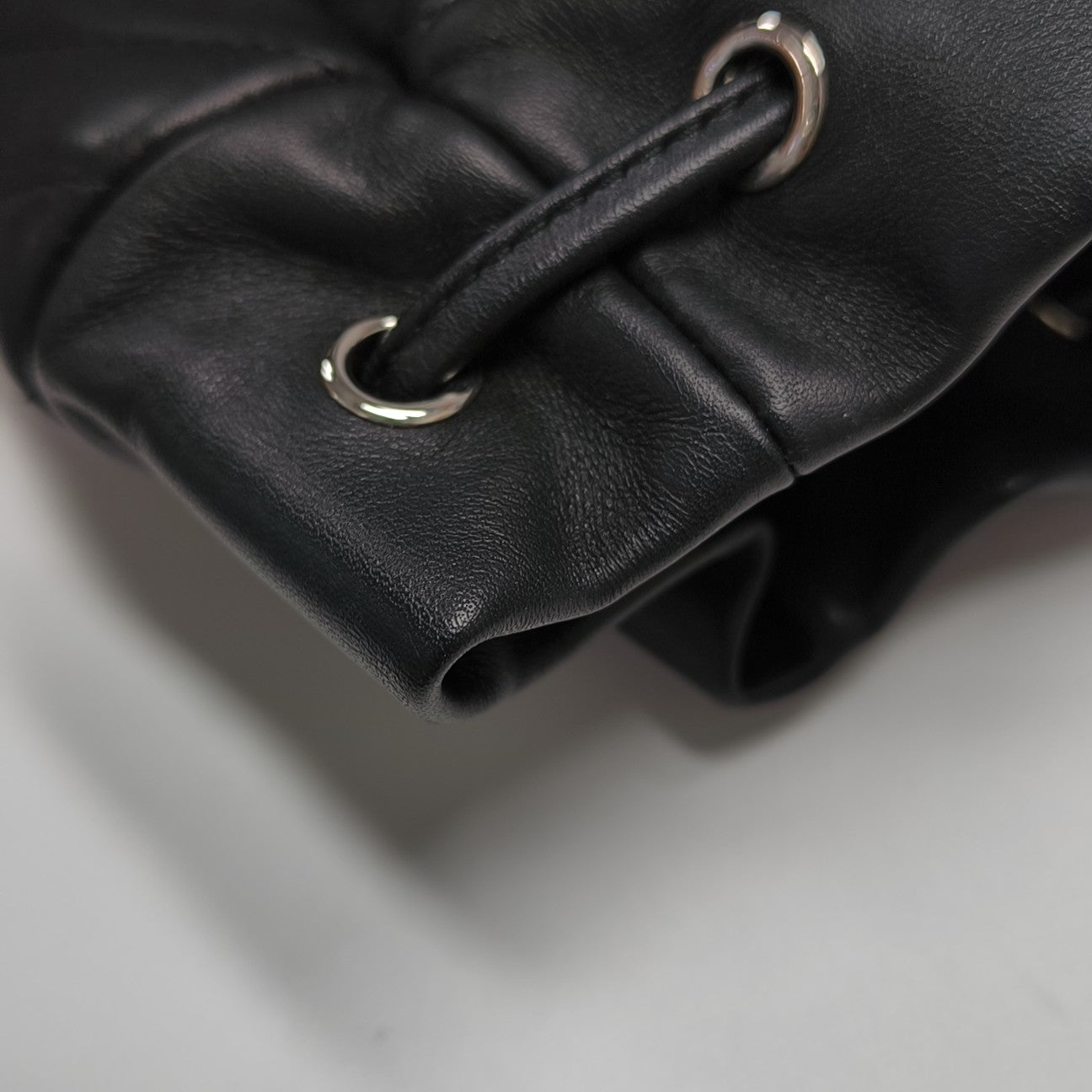 Chevron Calfskin Backpack Black