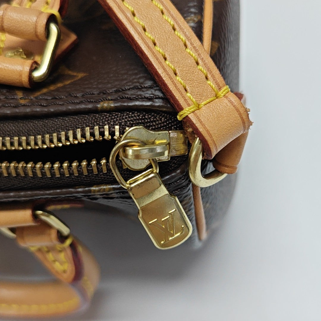 SPEEDY Nano Monogram Coated Canvas Brown