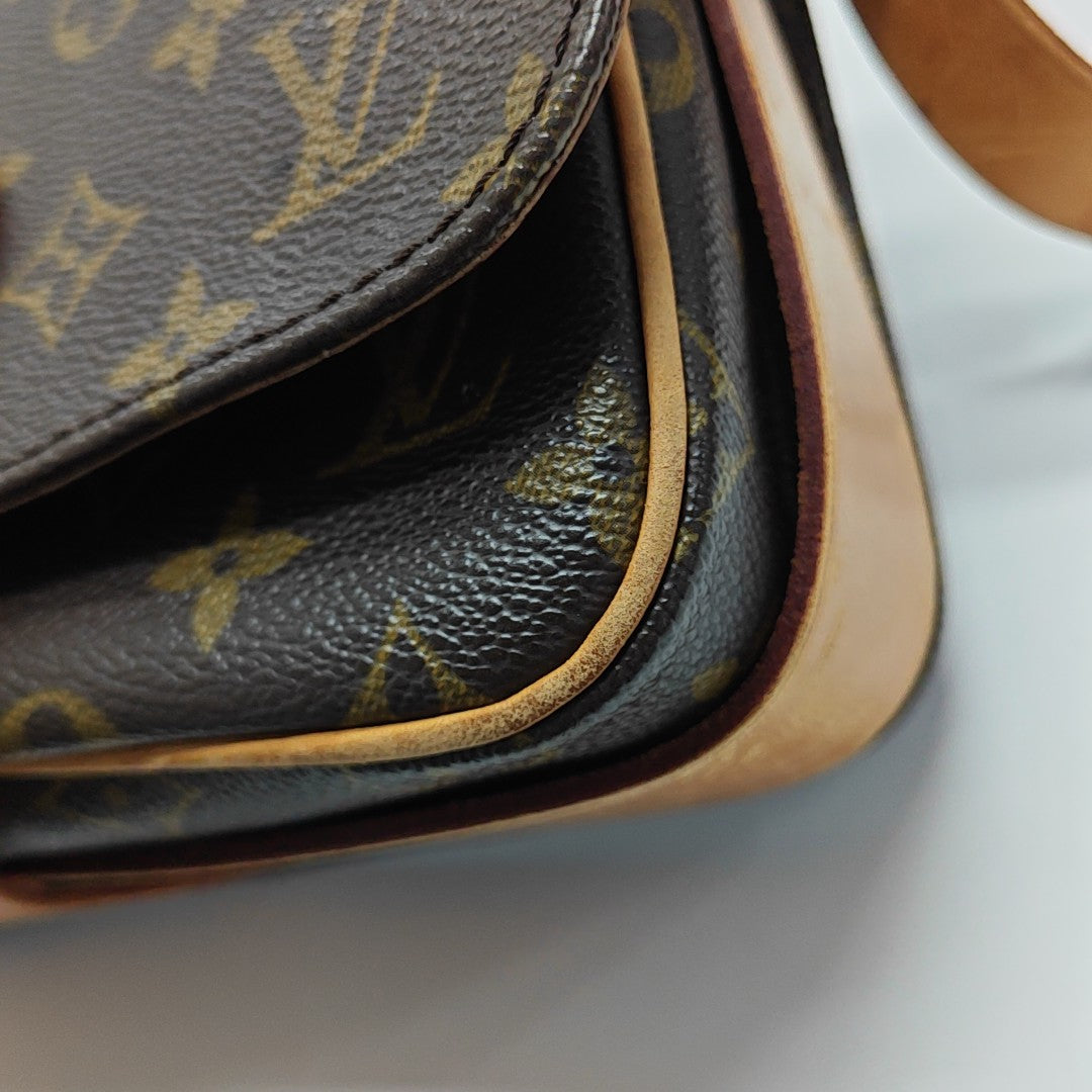 CARTOUCHIERE MM Monogram Coated Canvas Brown
