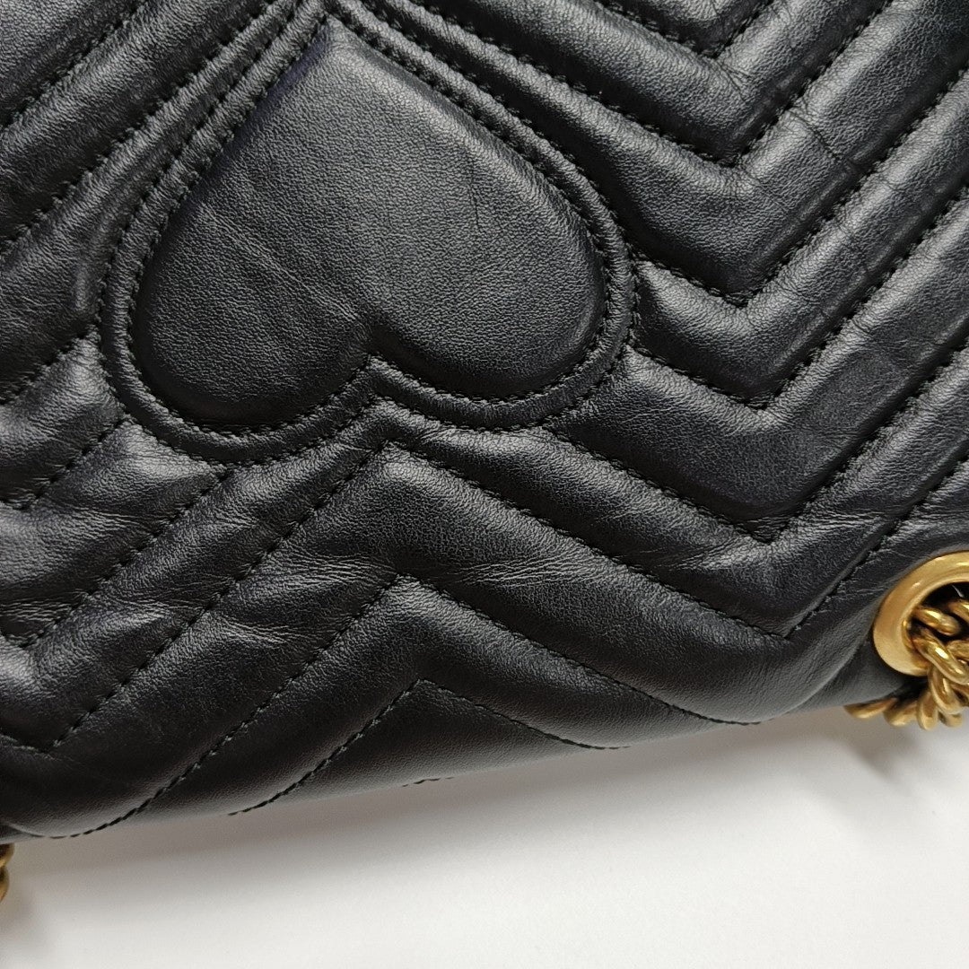 GG Marmont Small Quilted Calfskin Black