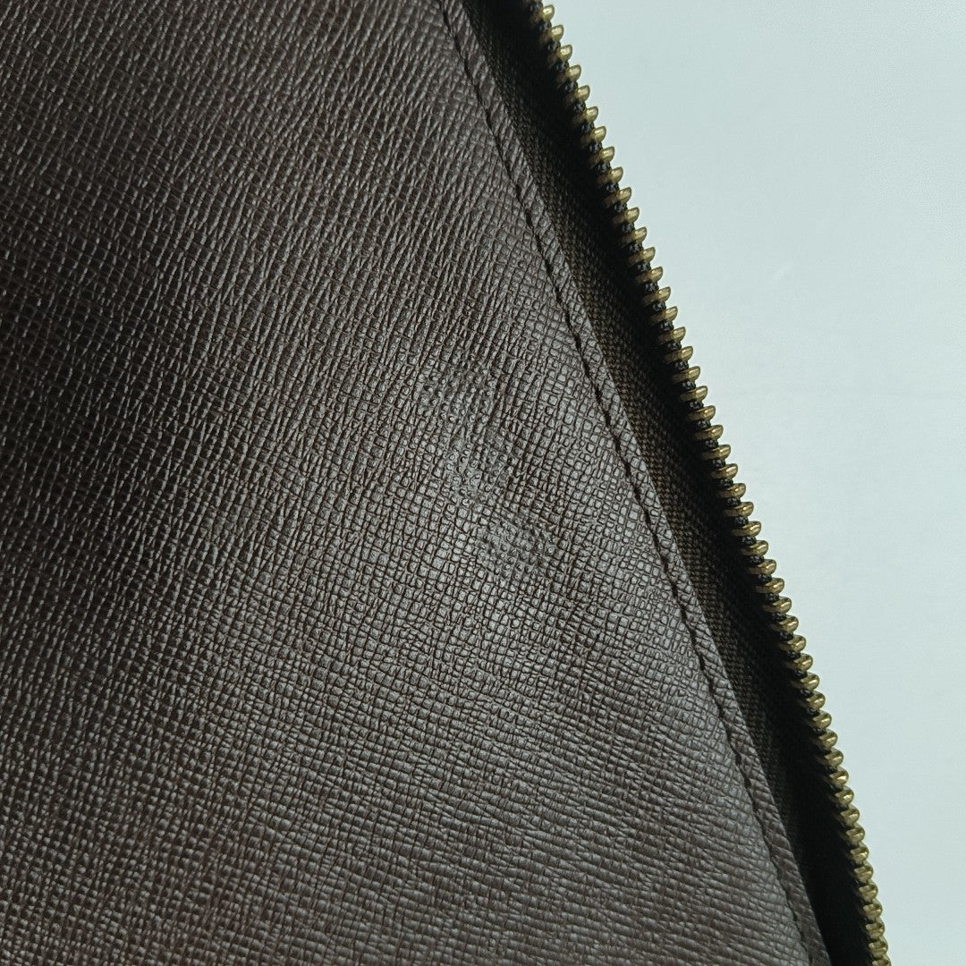 ZIPPY Damier Ebene Coated Canvas Brown Wallet