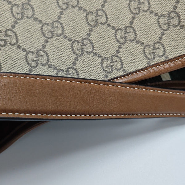 GG Emblem Medium Monogram Coated Canvas Beige