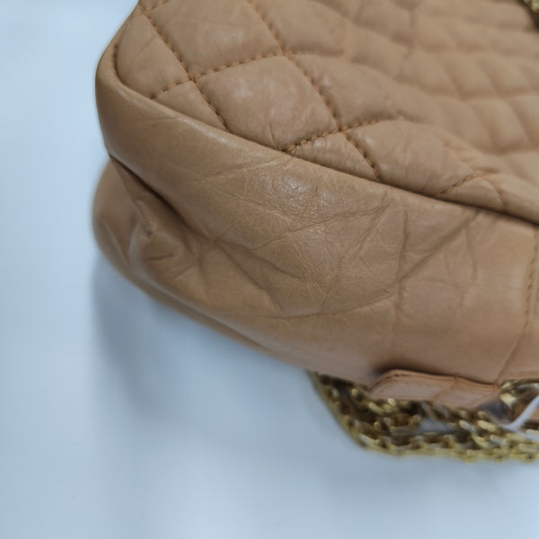 Quilted Calfskin Shoulder Bag Beige