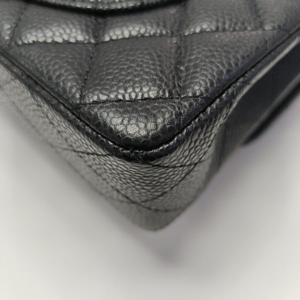 CLASSIC FLAP Small Quilted Grained Calfskin Black