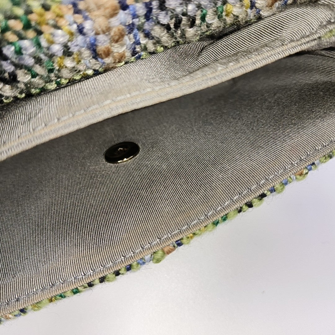 Quilted Wool Shoulder Bag Multicolor