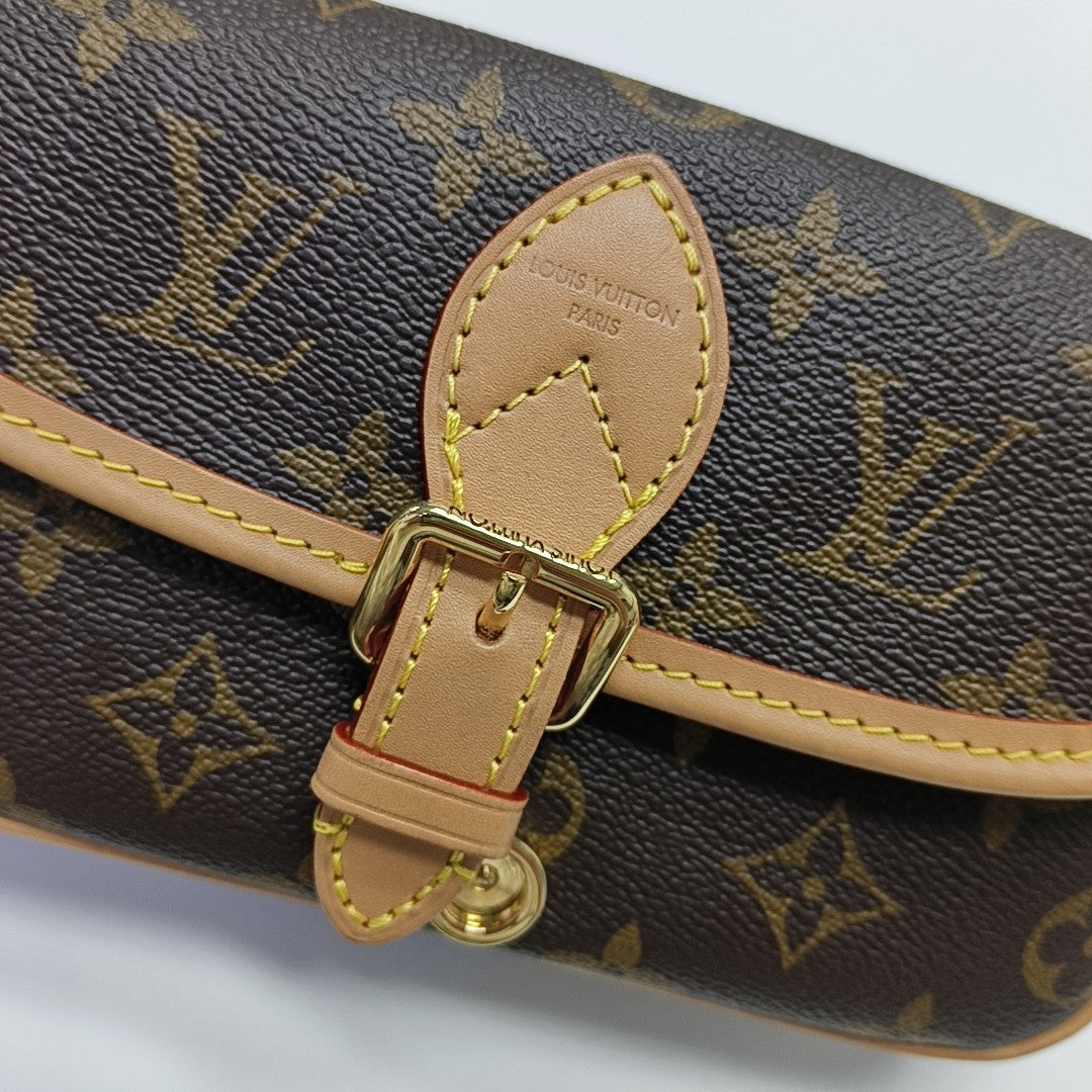DIANE Nano Monogram Coated Canvas Brown