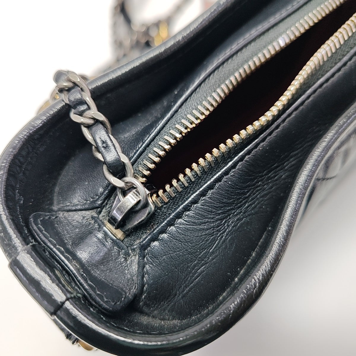 GABRIELLE Small Quilted Vintage Calf Black