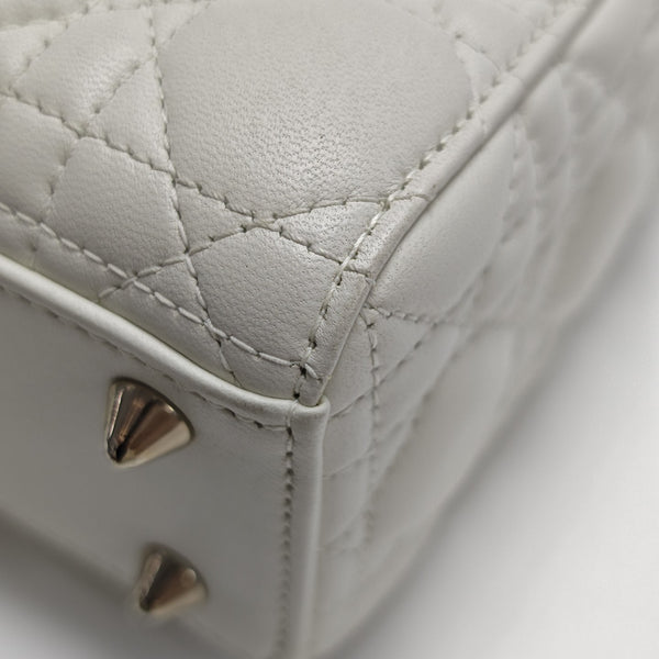 Lady Dior Small Cannage Lambskin White