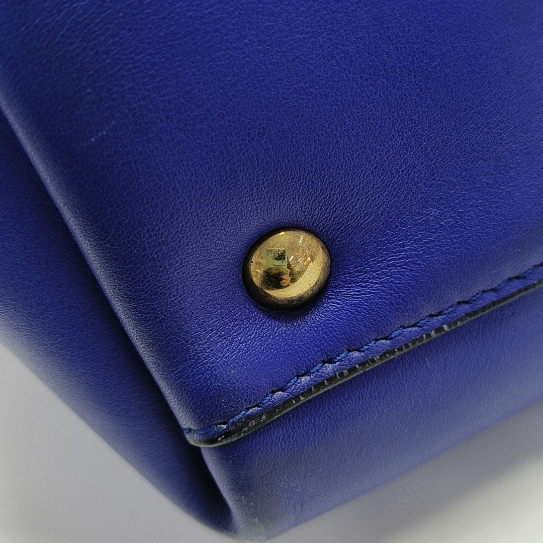 Calfskin Shoulder Bag Blue