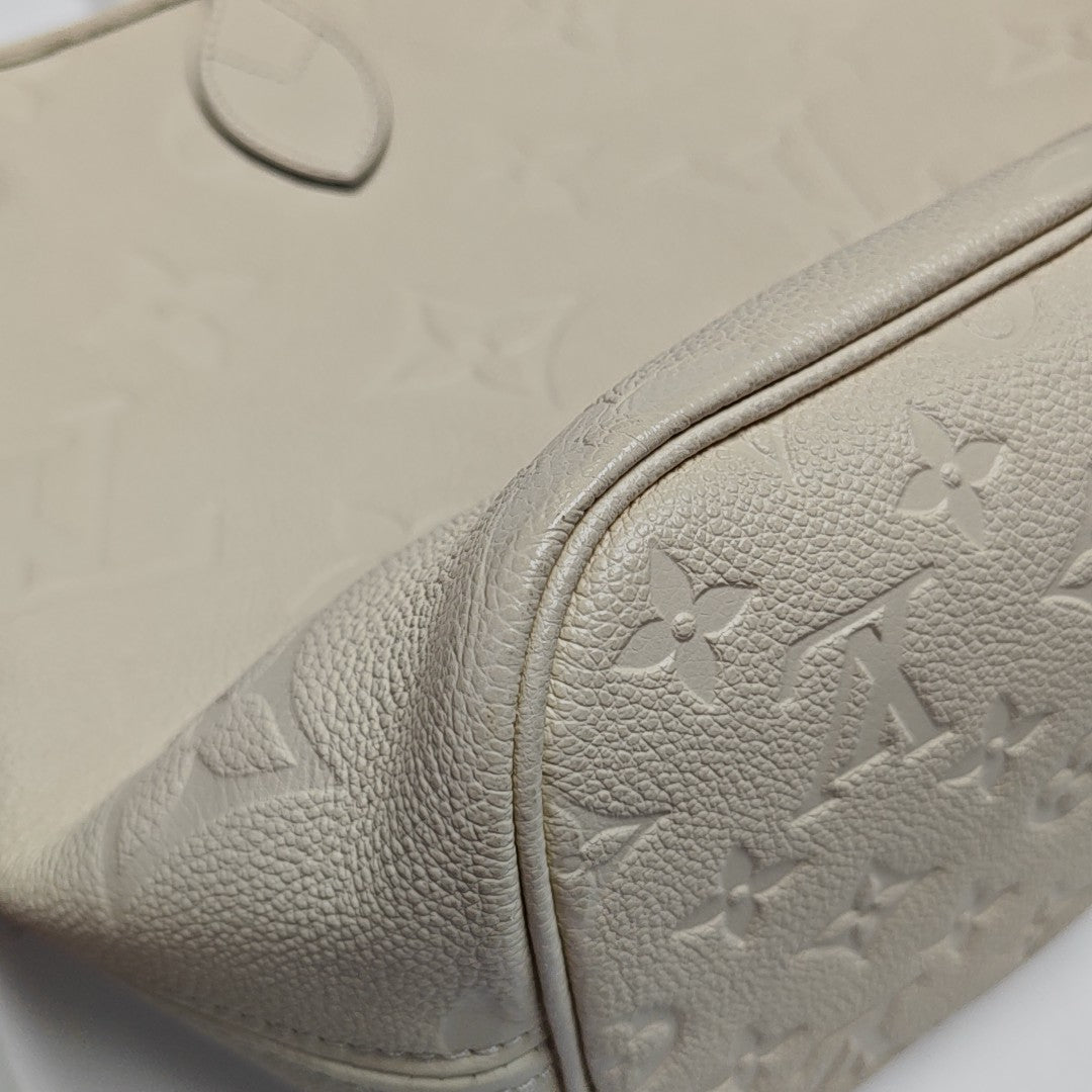 NEVERFULL MM Monogram Calfskin Beige