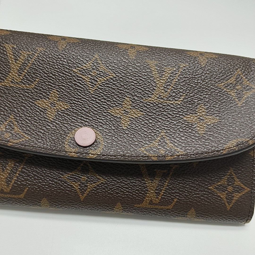 EMILIE Monogram Coated Canvas Brown Wallet