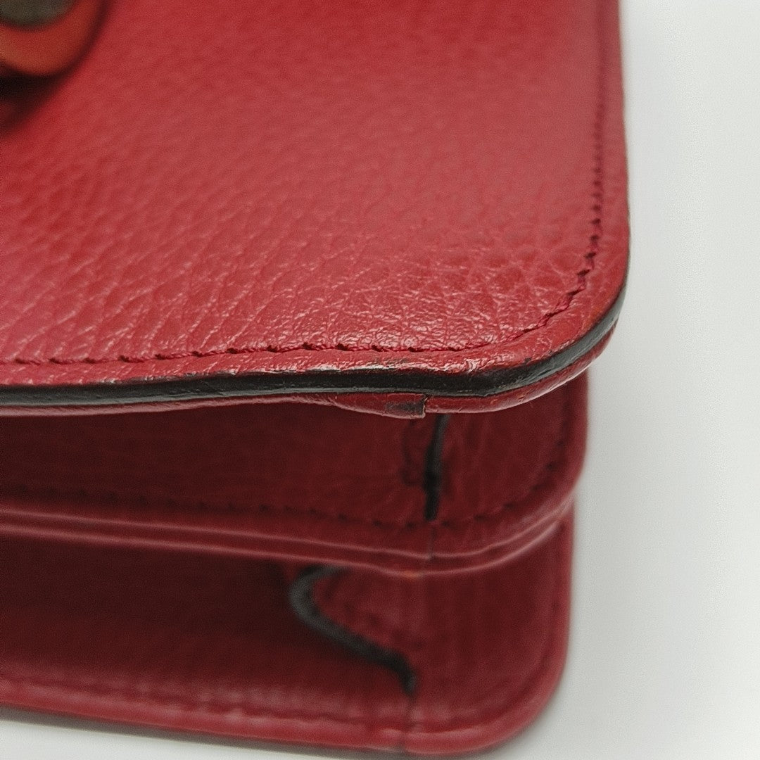 Interlocking G Small Calfskin Red