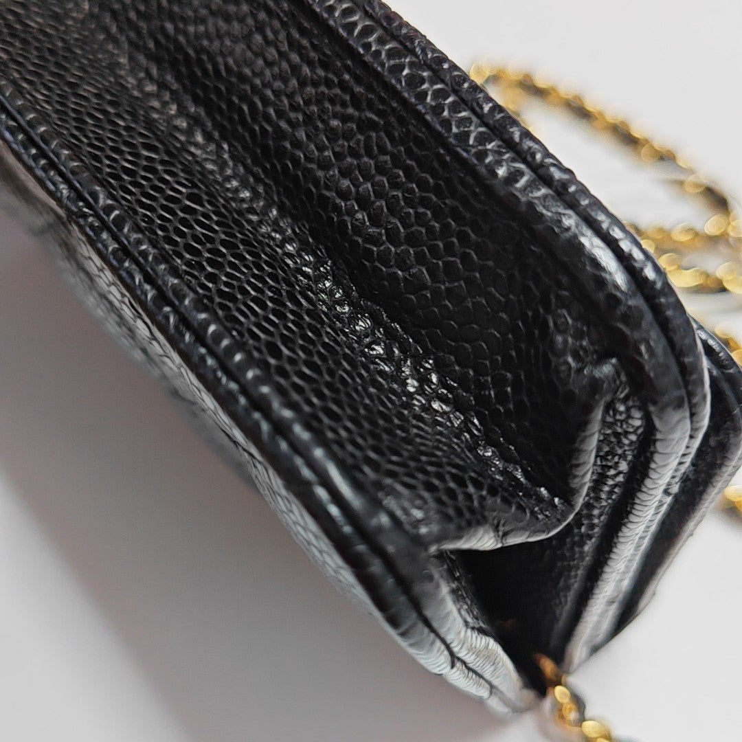 WOC Quilted Grained Calfskin Black