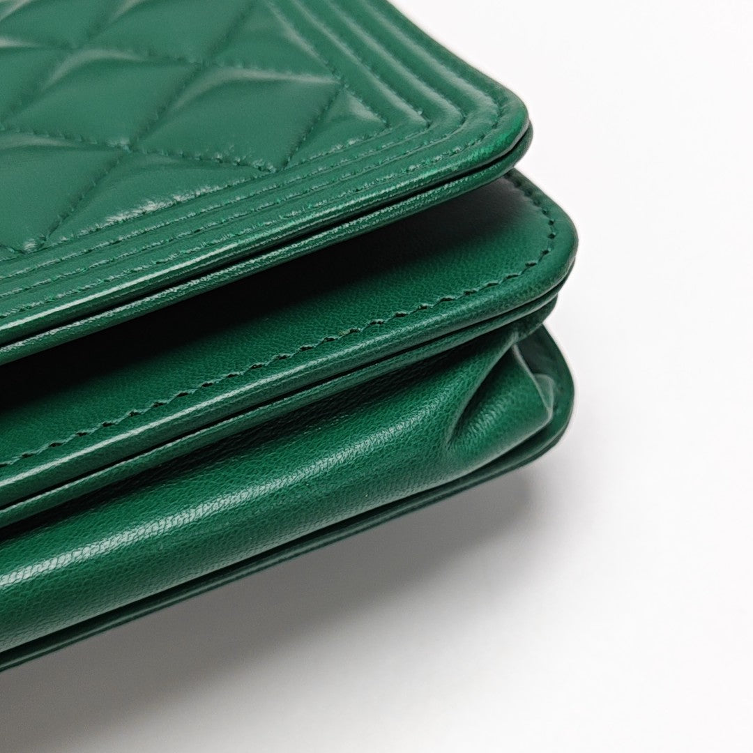 BOY CHANEL WOC Quilted Lambskin Green