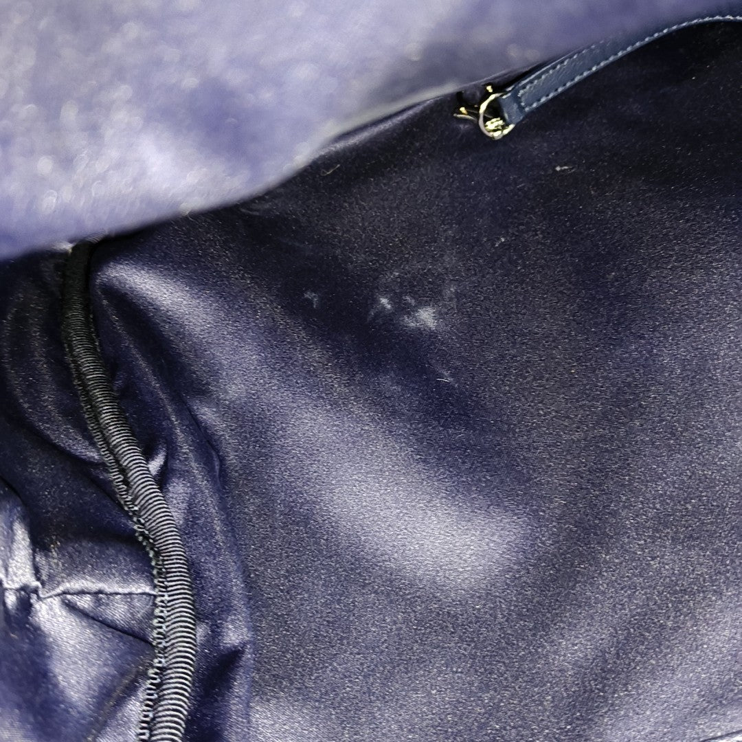 Quilted Nylon Backpack Blue